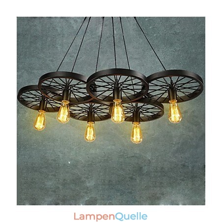 Loft Anhänger Licht Rad Kronleuchter Rustikalen Vintage Retro Land Esszimmer Metall + Malerei Loft Anhänger Licht Rad Kronleuchter Rustikalen Vintage Retro Land Esszimmer Metall + Malerei
