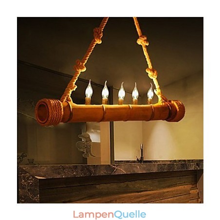Cafe Pastoral Nostalgie Dekorativer Bambus-Kronleuchter
