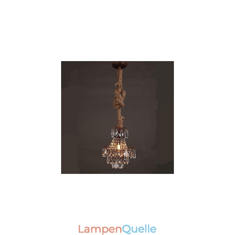 Retro Lounge Hanf Industrieller Wind Imitation Kristall Kronleuchter