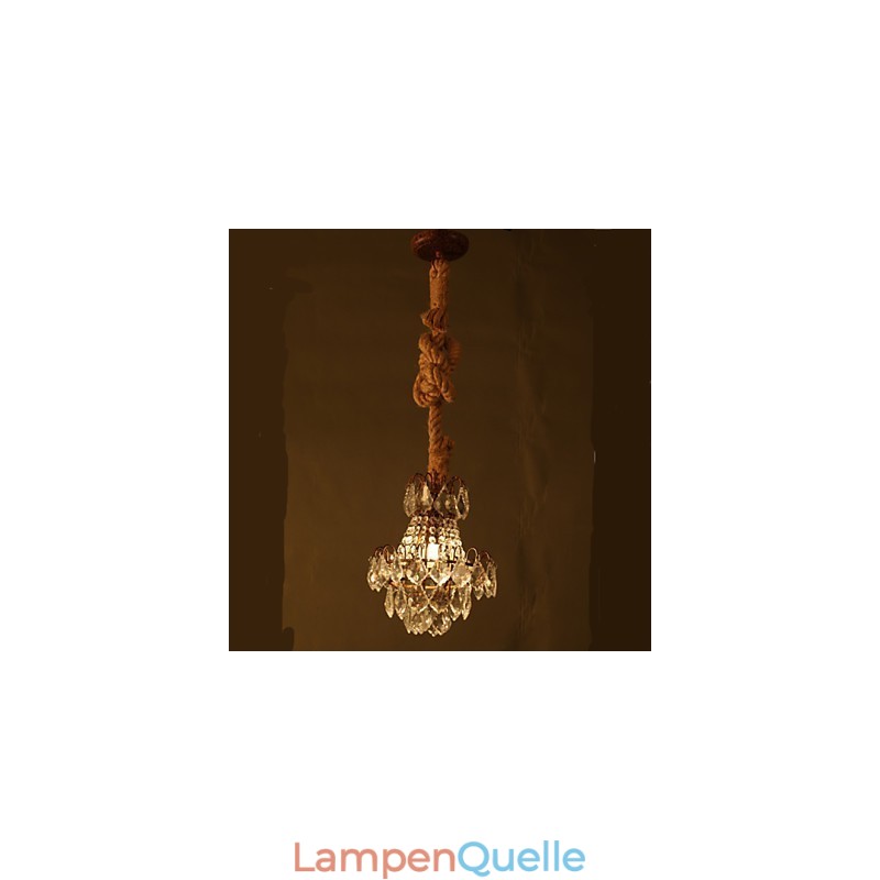 Retro Lounge Hanf Industrieller Wind Imitation Kristall Kronleuchter