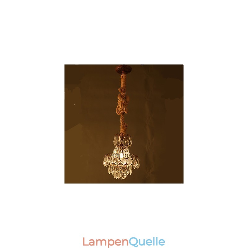 Retro Lounge Hanf Industrieller Wind Imitation Kristall Kronleuchter