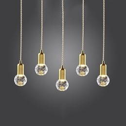 Moderne Pendelleuchte im zeitgenössischen Vintage-Mini-Stil aus goldenem Metall