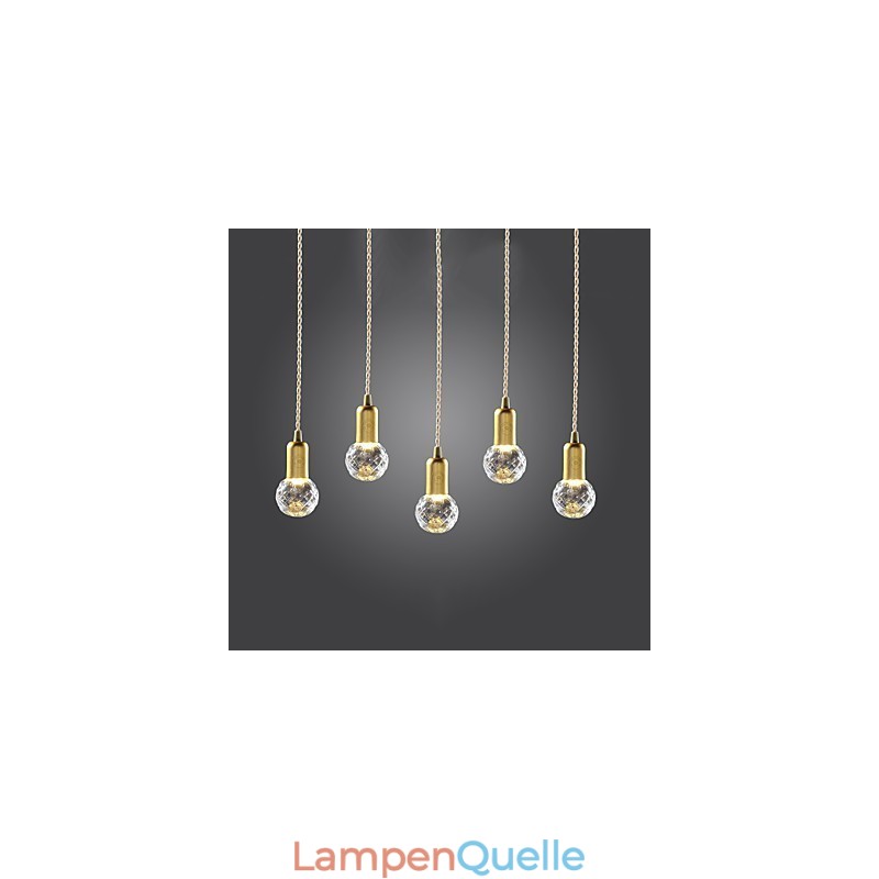 Moderne Pendelleuchte im zeitgenössischen Vintage-Mini-Stil aus goldenem Metall