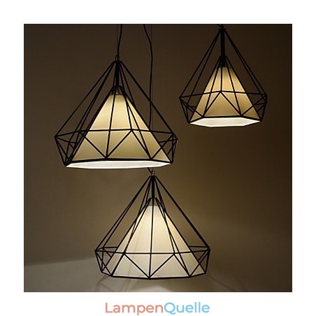 Diamond Mini Pendelleuchte 1 Licht Moderne Schlichtheit Schwarz & Weiß Fertig Kohlenstoffstahl Tuch Droplight Diamond Mini Pendelleuchte 1 Licht Moderne Schlichtheit Schwarz & Weiß Fertig Kohlenstoffstahl Tuch Droplight