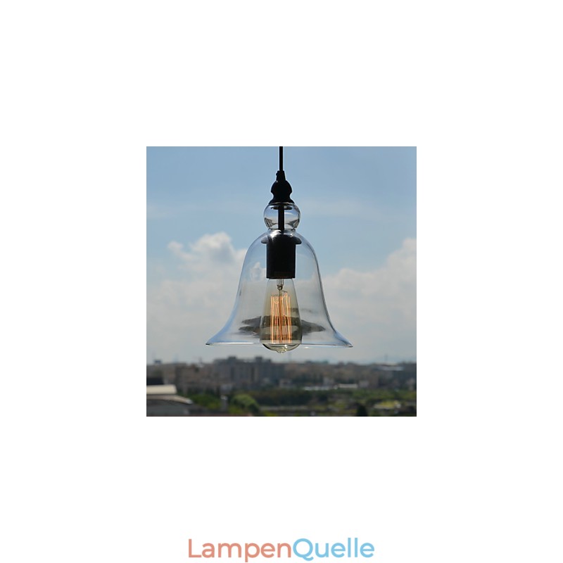 Traditionelle, klassische Pendelleuchte im Vintage-Schalen-Mini-Stil