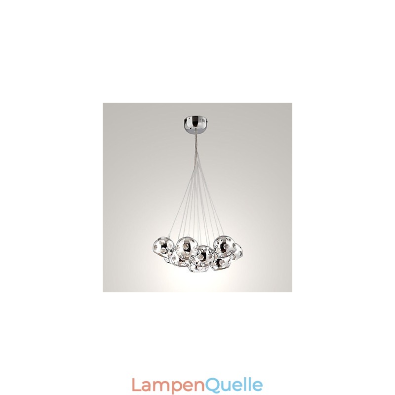 Moderne zeitgenössische Globus Chrom Metall Pendelleuchte