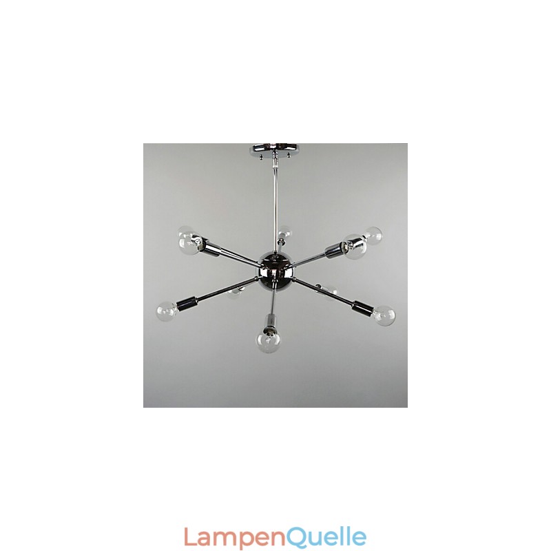 Pendelleuchte im Mini-Stil aus verchromtem Metall im Landhausstil