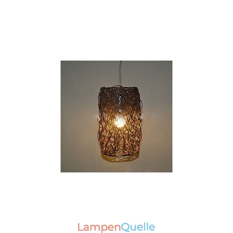Moderne ländliche Cany Art gewebte Rattan-Einzelkopf-Droplight-Lampe