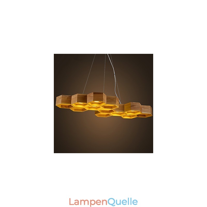 Designer Art Individuality Kronleuchter Einfache Wabenholzlampen